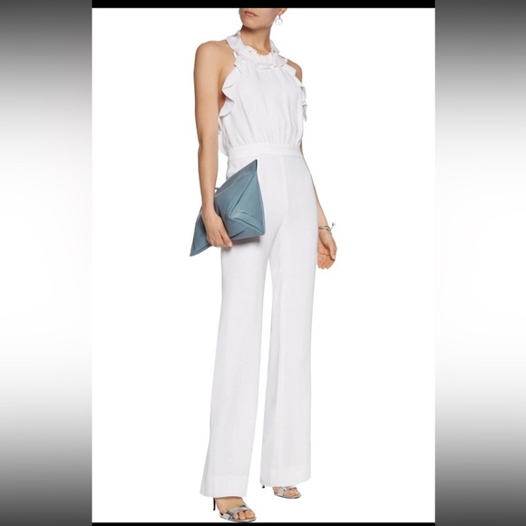 Diane von Furstenberg DVF Blithe Womens 100% Silk Halter Jumpsuit Sz 2 Old Money - Picture 2 of 11